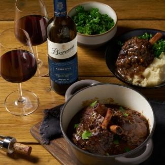 Rioja Braised Lamb Shanks with Beronia Rioja Reserva